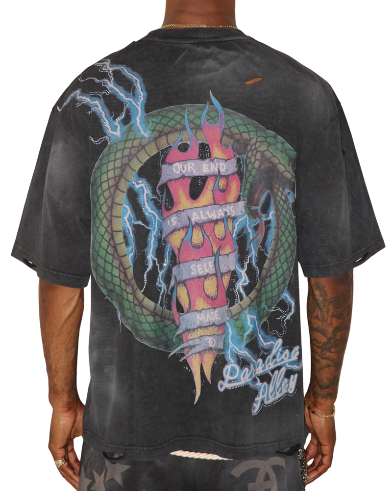 Camiseta Gráfica Oversize Paradise Alley Snake